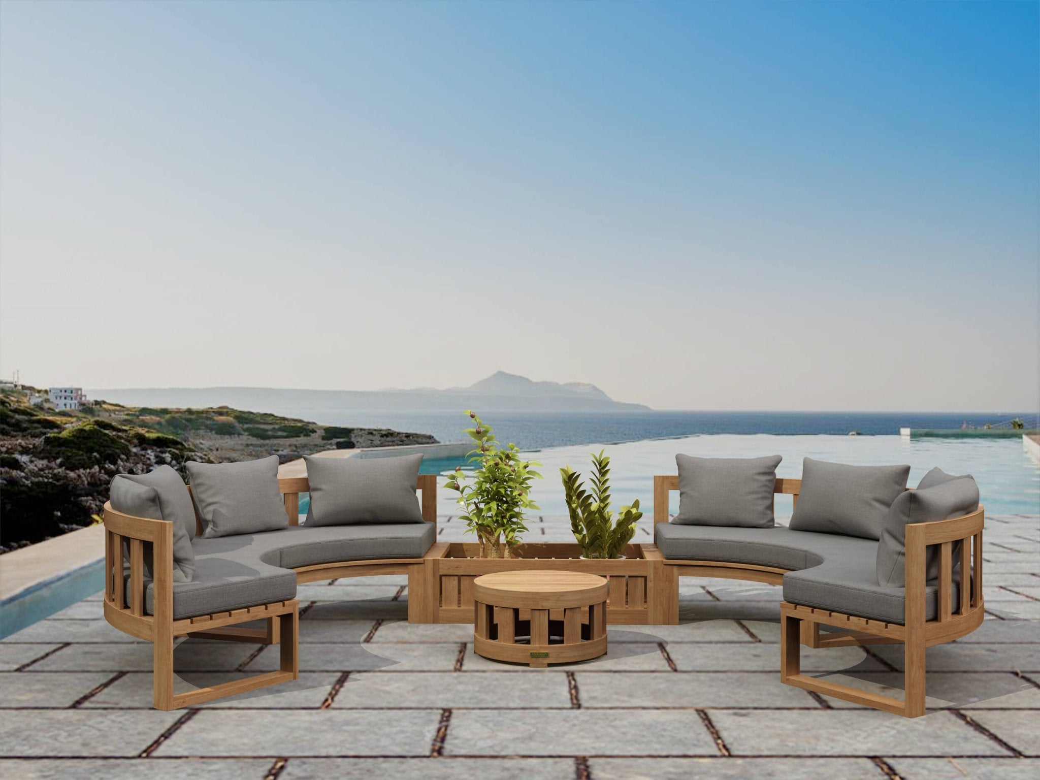 Circular Modular Deep Seating – (Cast Slate) by Anderson Teak