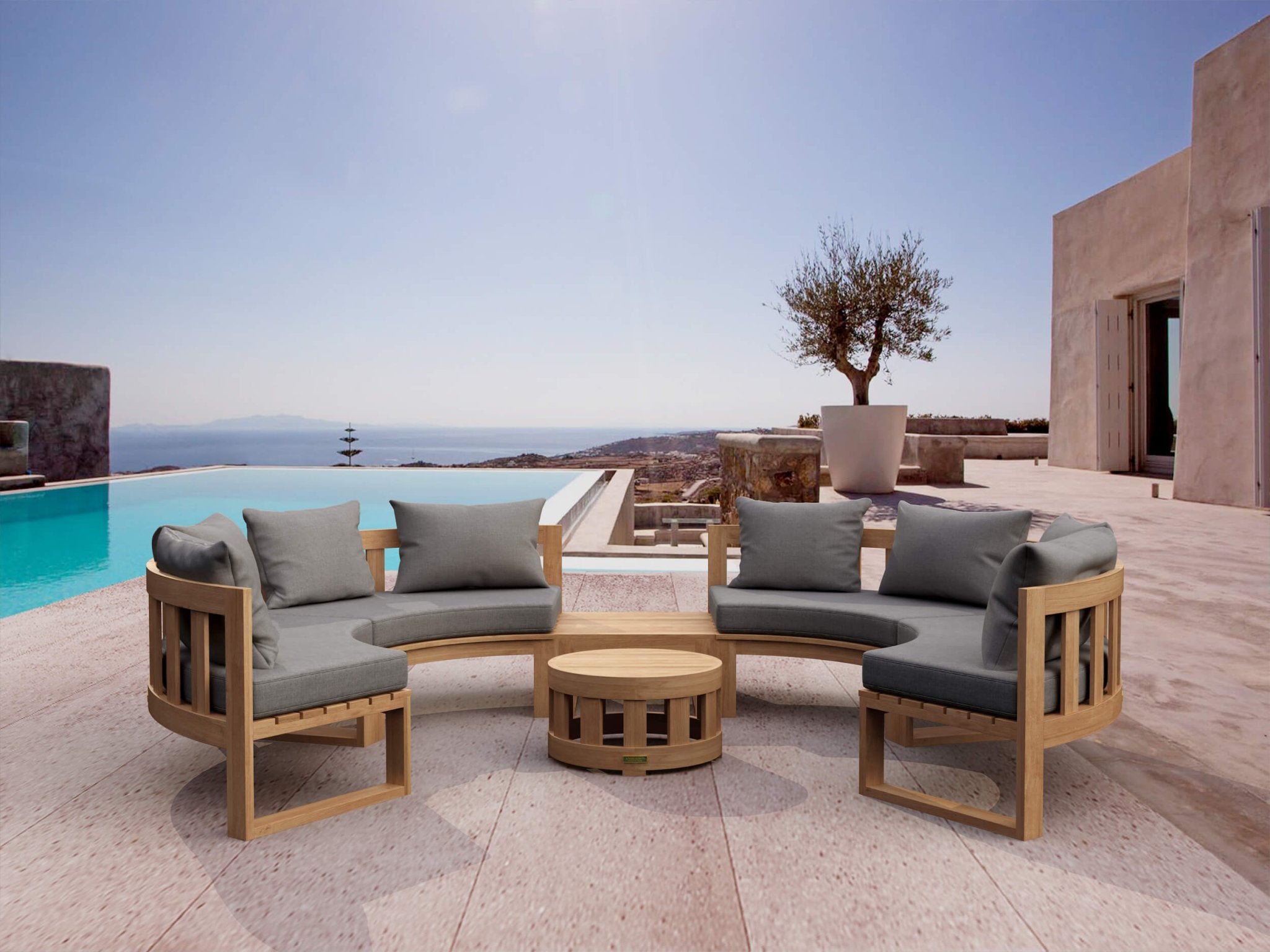 Circular Modular Deep Seating – (Cast Slate) by Anderson Teak
