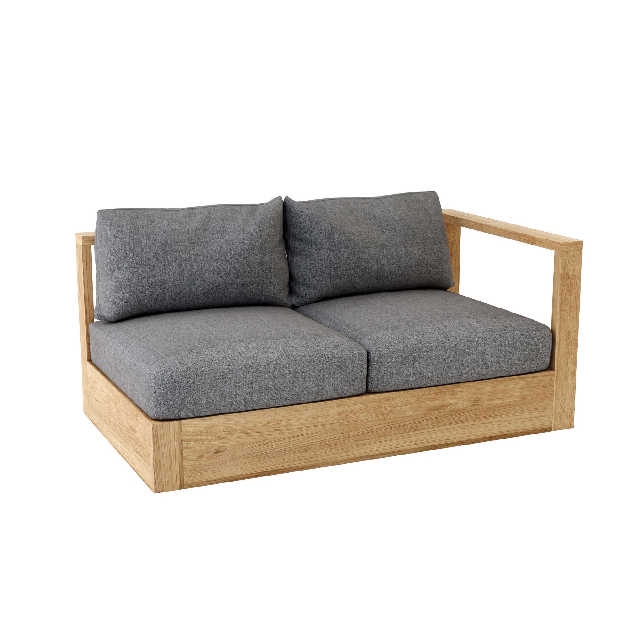 Copacabana Deep Seating Left Loveseat – Outdoor Sofas (Cast Slate) by Anderson Teak