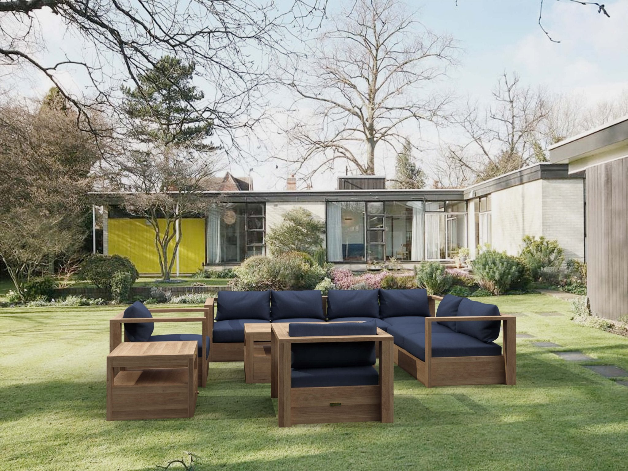 Copacabana Modular Deep Seating Set – Outdoor Seating (Navy) by Anderson Teak