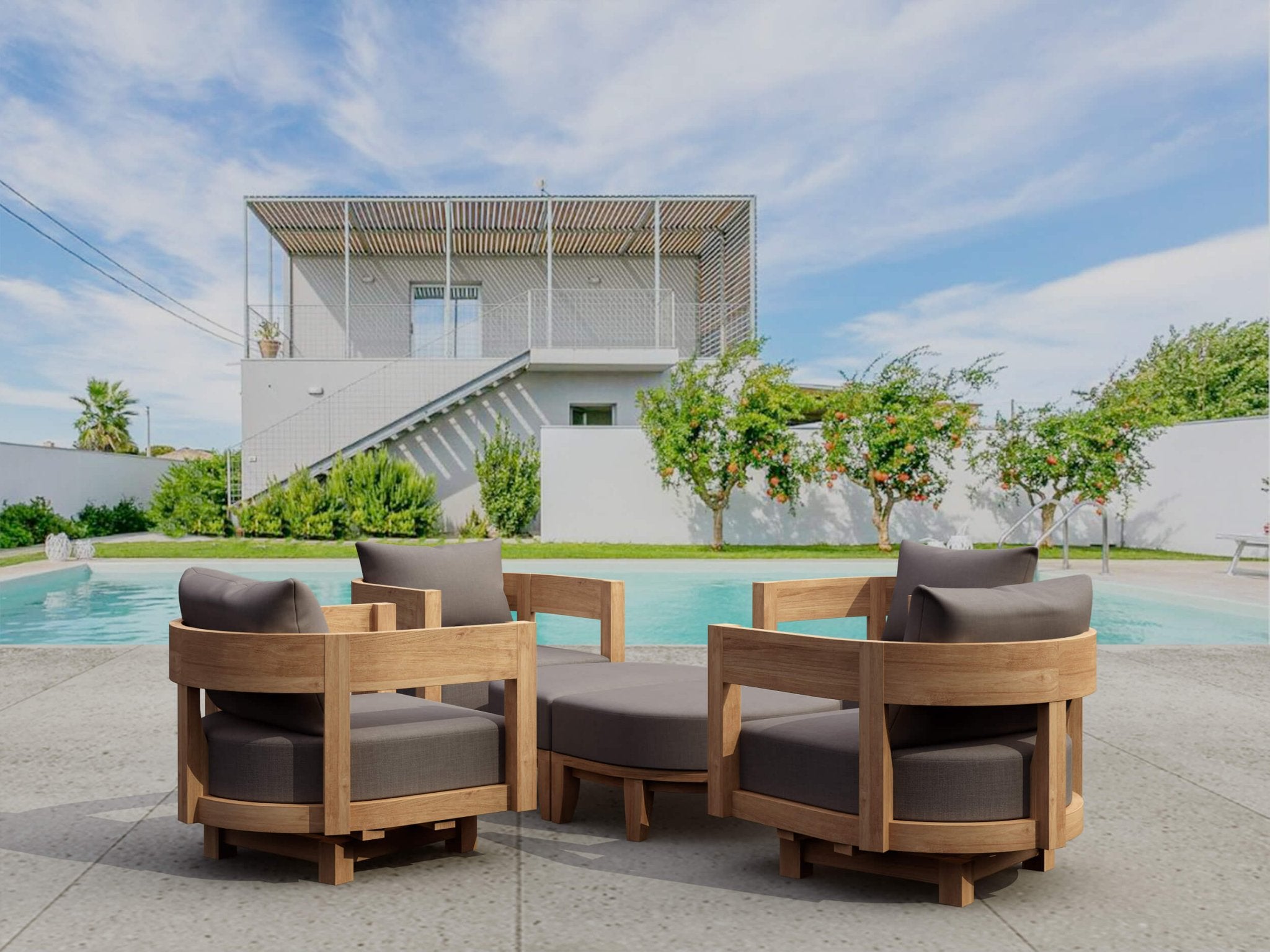 Coronado Deep Seating Set – Outdoor Seating (Cast Slate) by Anderson Teak