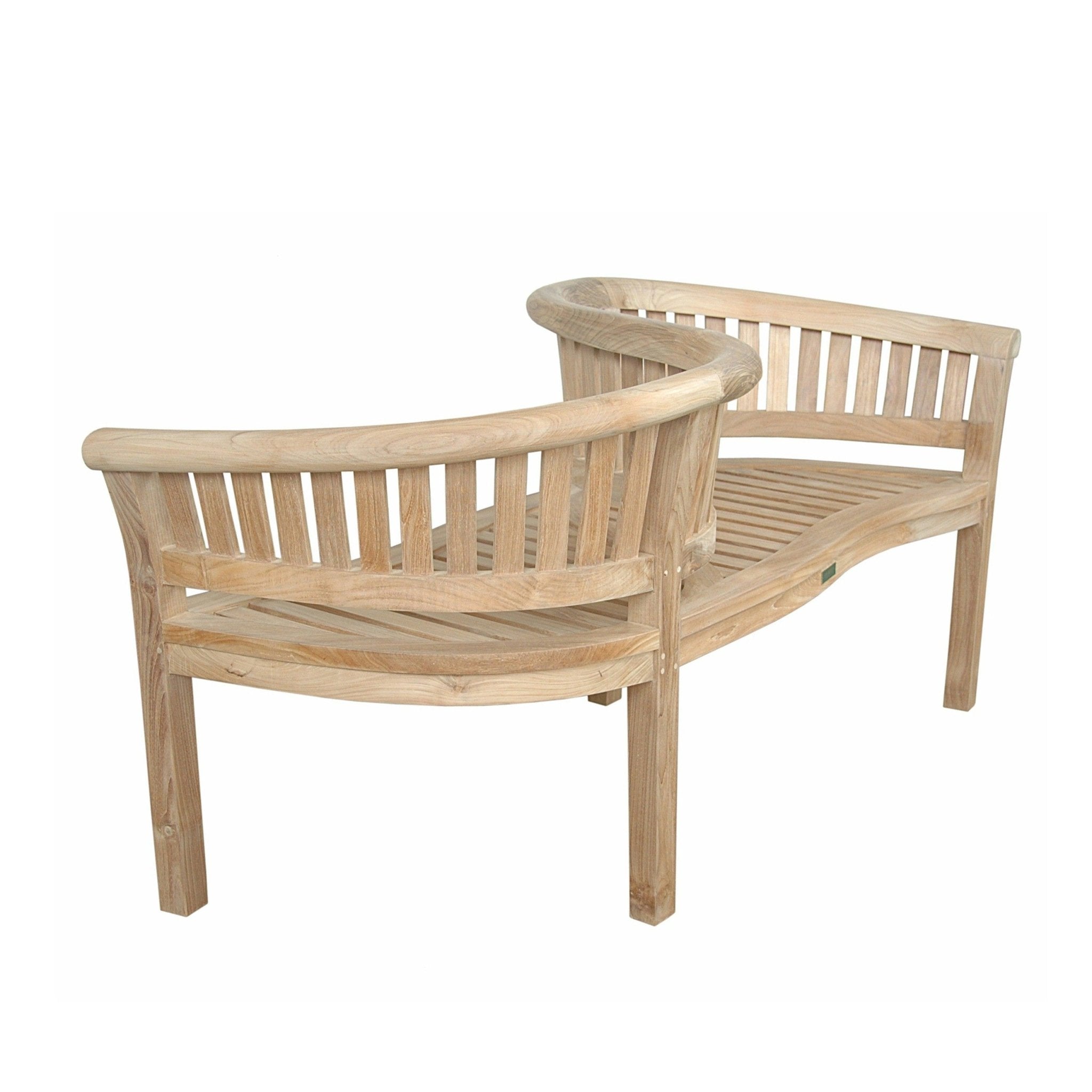 Curve Love Seat Bench – Teak Bench () by Anderson Teak