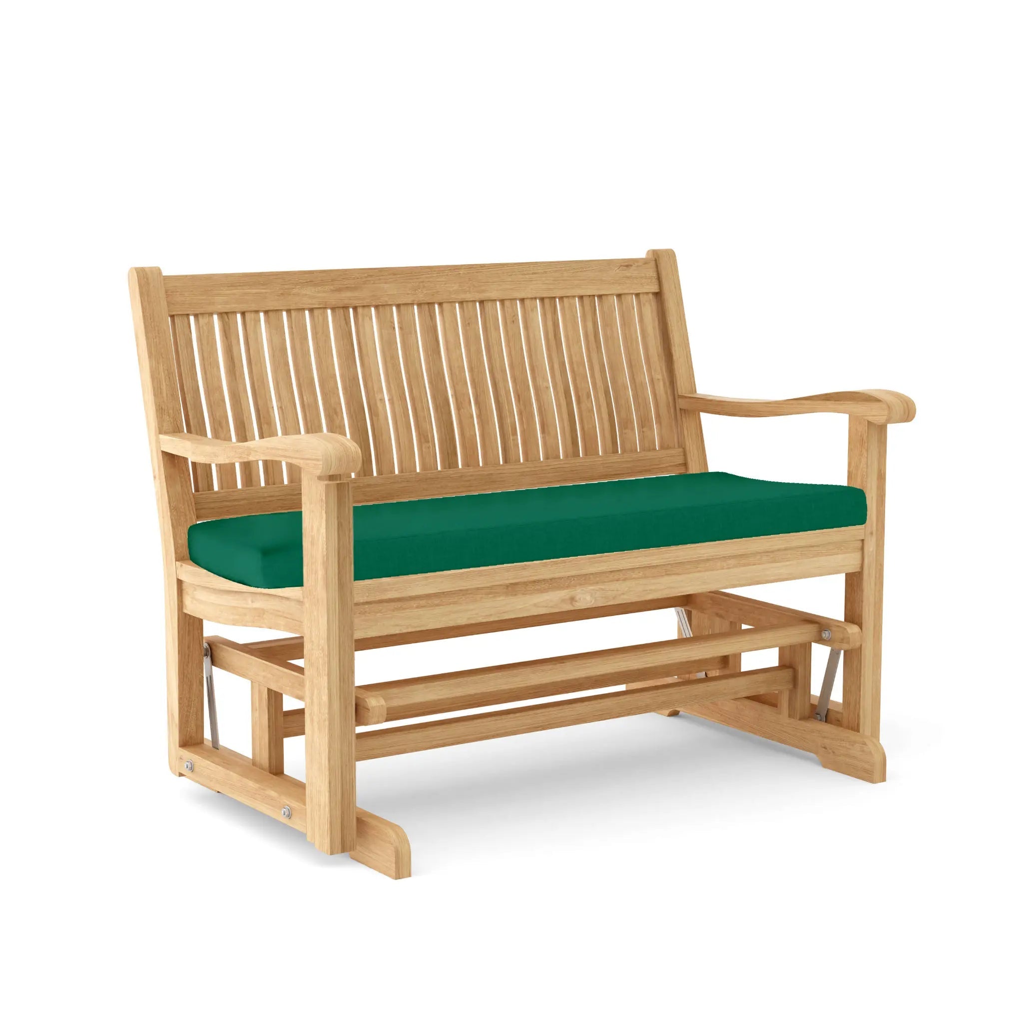 Del - Amo Glider – Teak Bench (Forest Green) by Anderson Teak