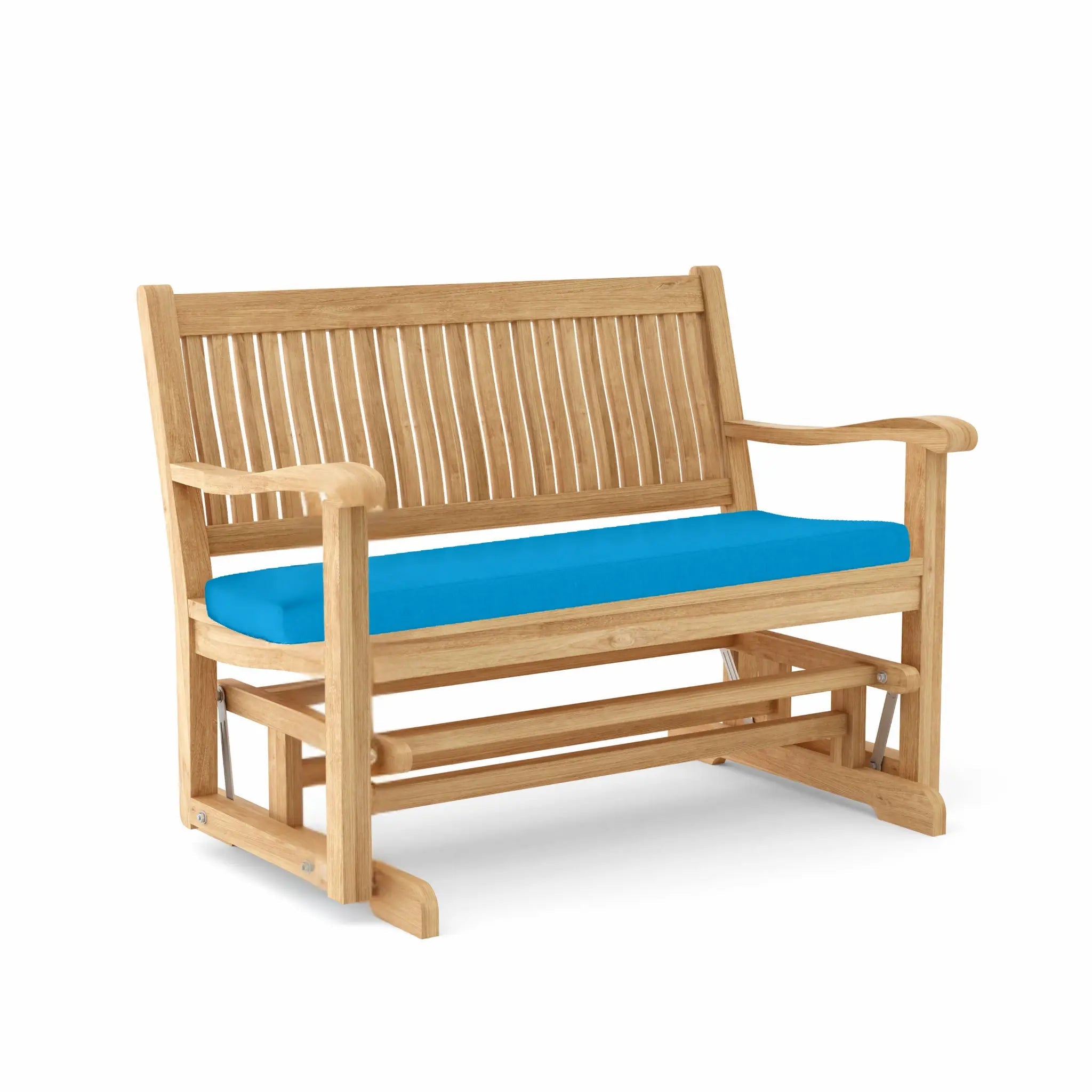 Del - Amo Glider – Teak Bench (Pacific Blue) by Anderson Teak