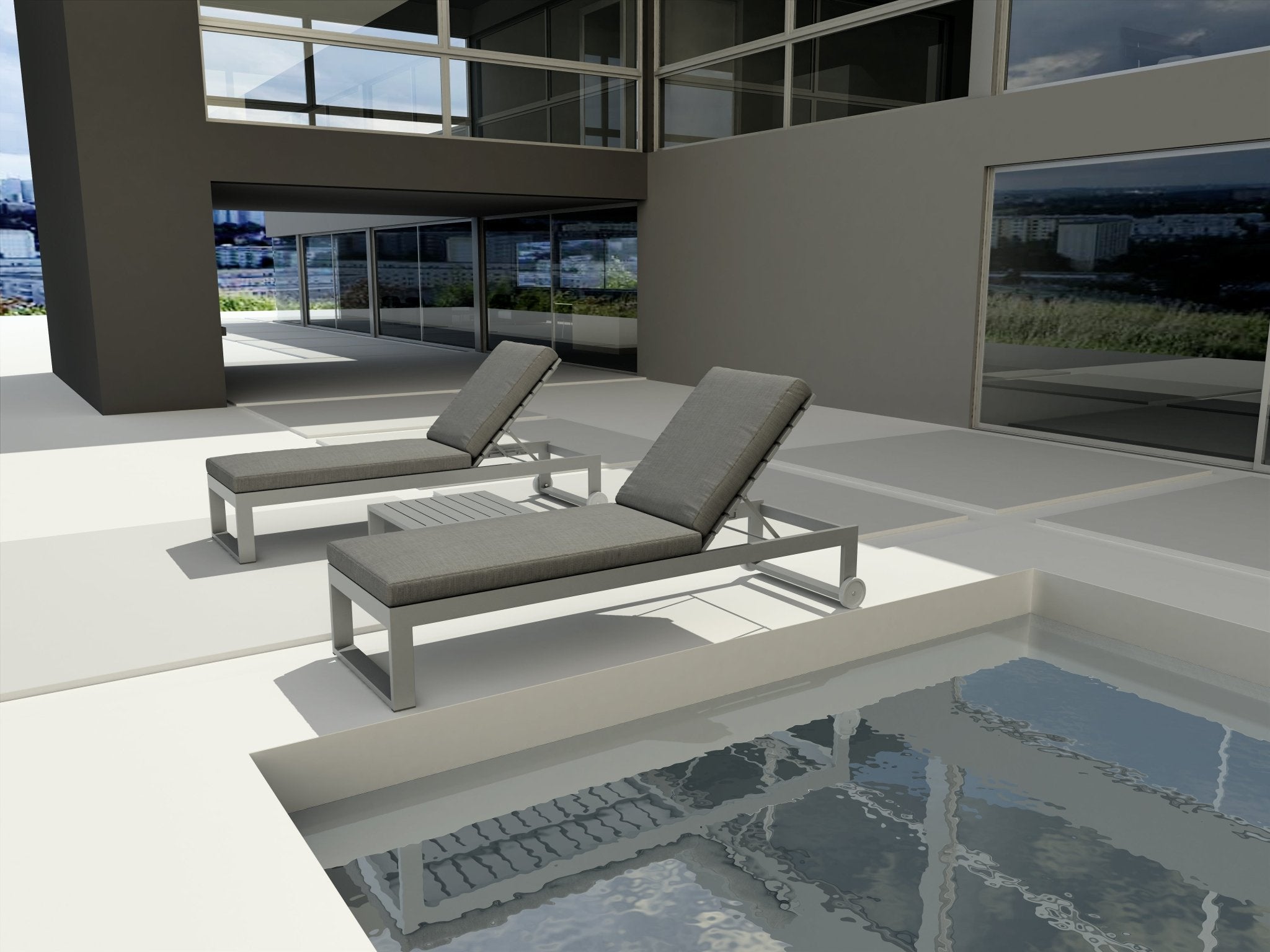 Lucca 3 - pc Sun Lounger Set – (Dark Gray) by Montserrat Collection