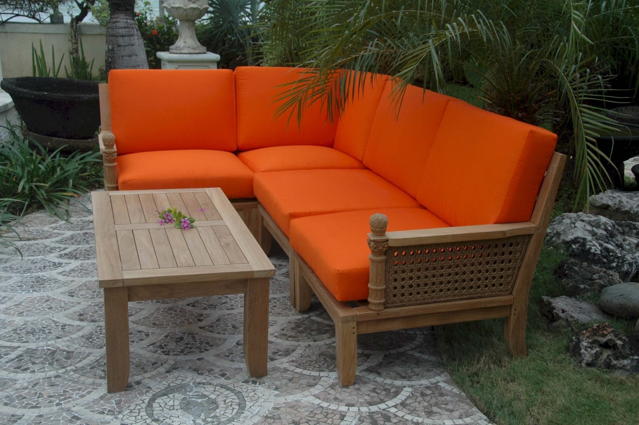Luxe Modular Deep Seating Set – (Cast Slate/Bliss Smoke) by Anderson Teak