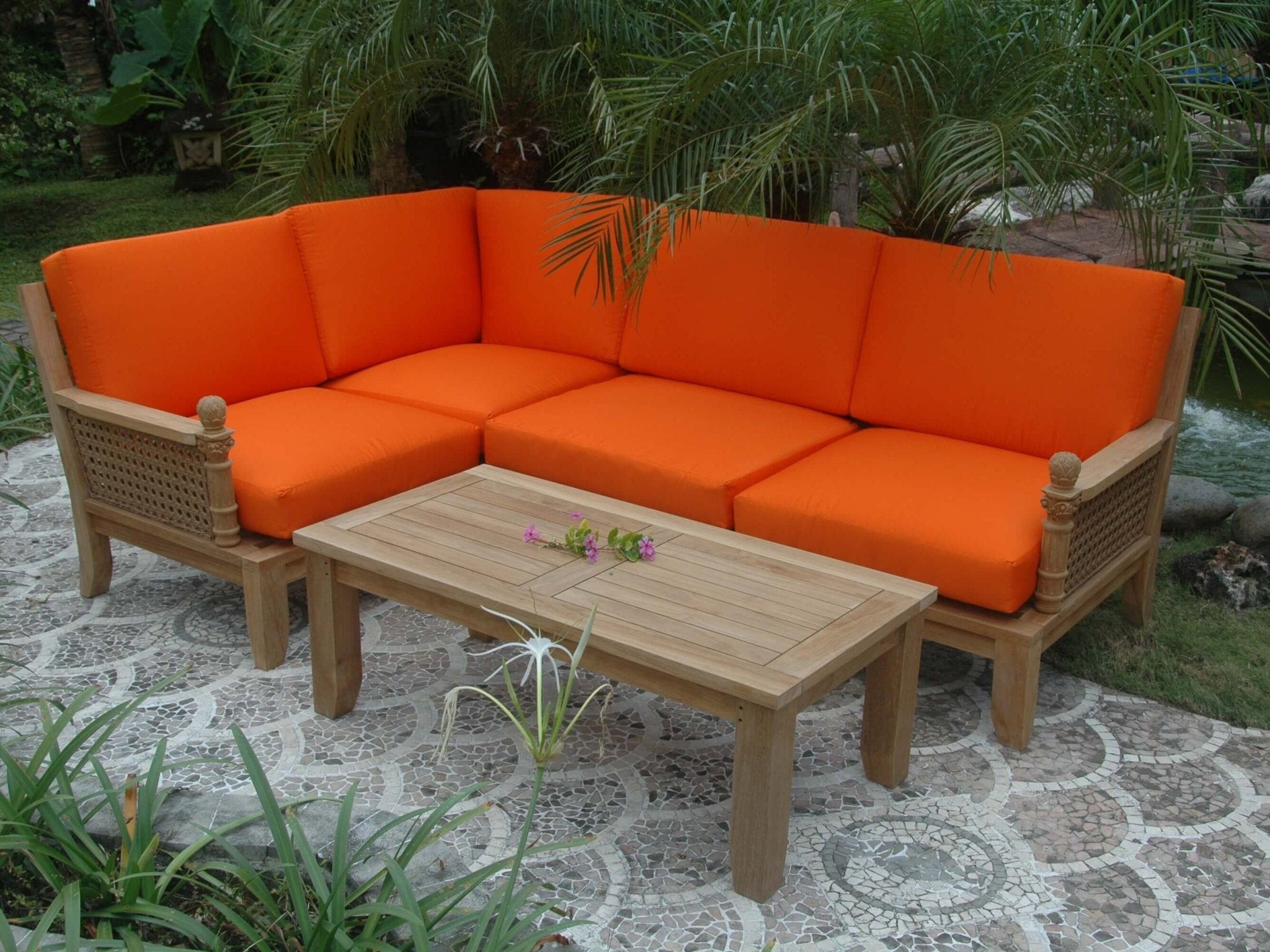 Luxe Modular Deep Seating Set – (Cast Slate/Bliss Smoke) by Anderson Teak