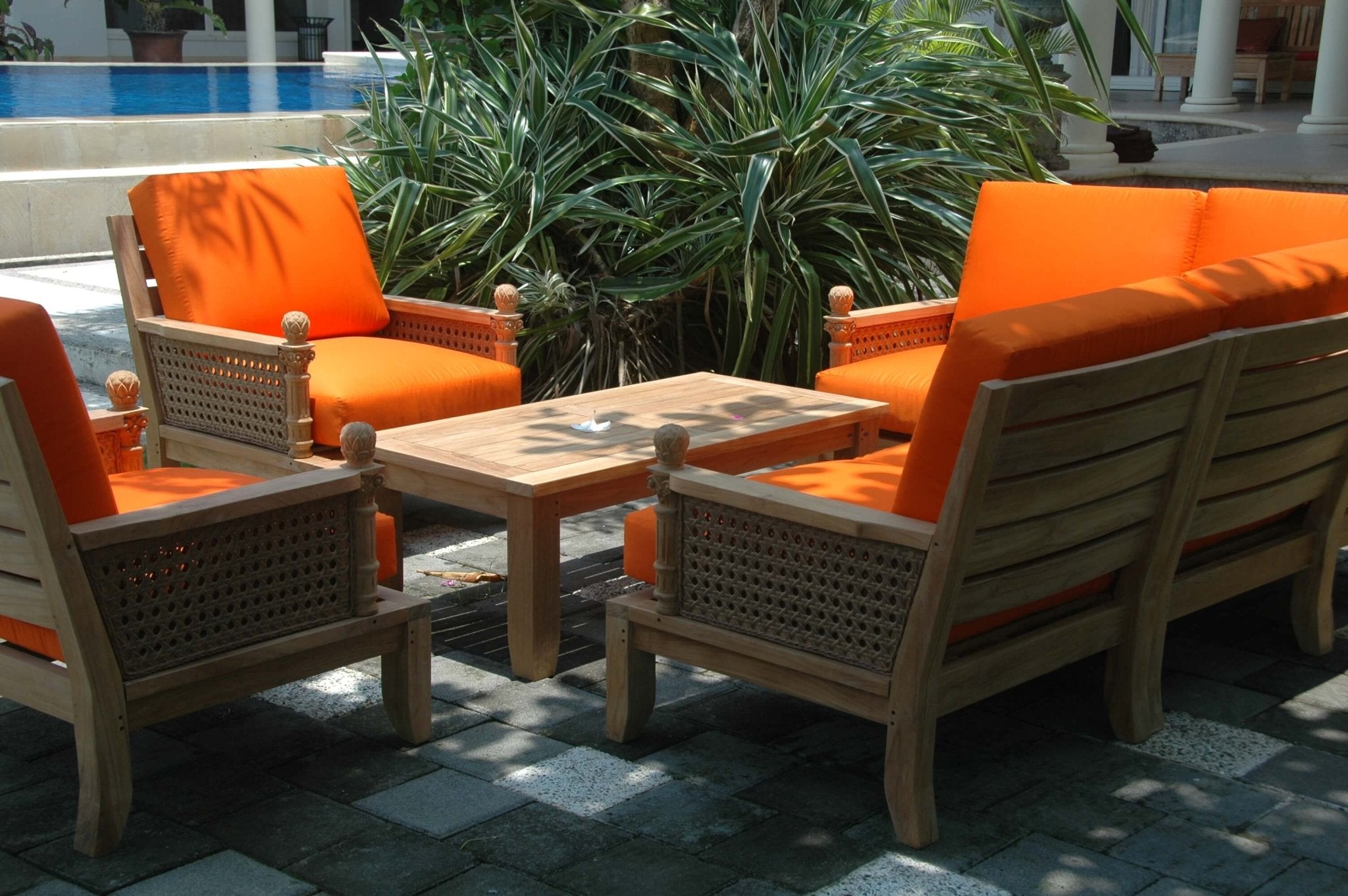 Luxe Modular Deep Seating Set – Deep Seating Set (Cast Slate/Bliss Smoke) by Anderson Teak