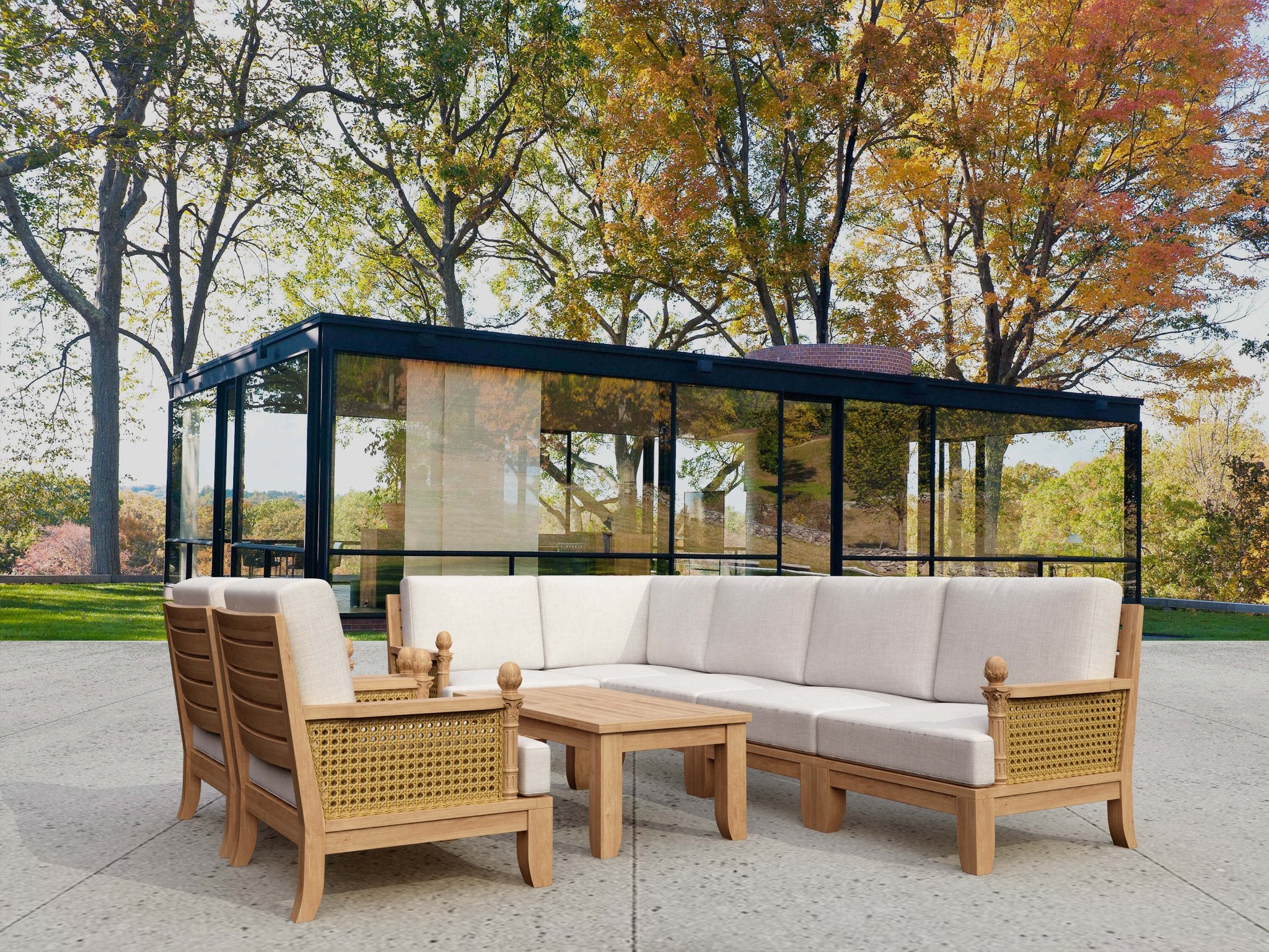 Luxe Modular Deep Seating Set – (Natural) by Anderson Teak