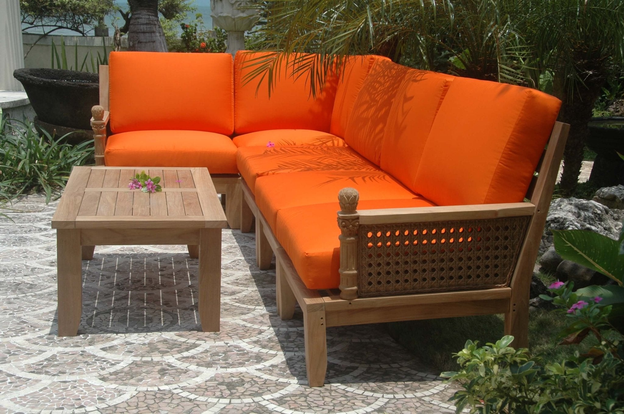 Luxe Modular Deep Seating Set – Teak Sofa (Granite) by Anderson Teak