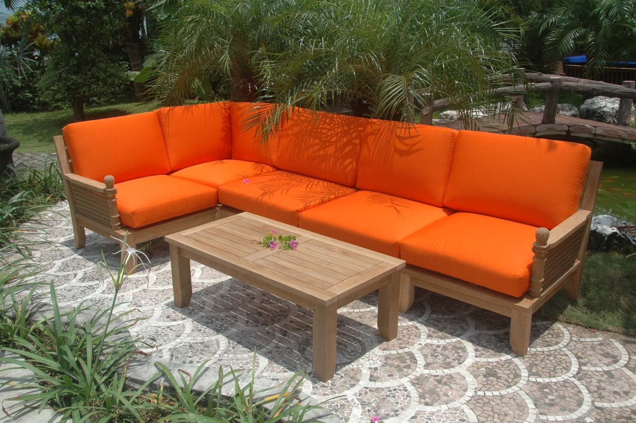 Luxe Modular Deep Seating Set – Teak Sofa (Granite) by Anderson Teak