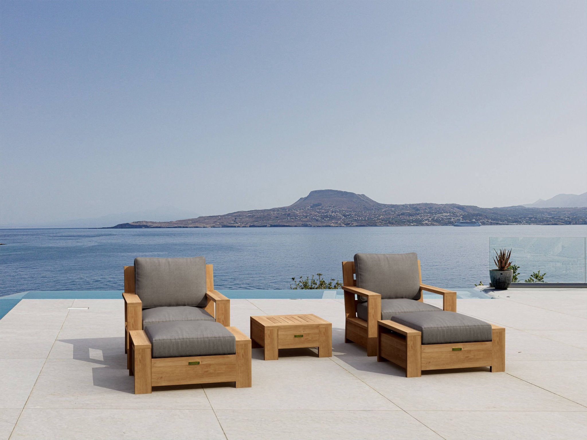 Madera 5 - pc Deep Seating – (Cast Slate) by Anderson Teak