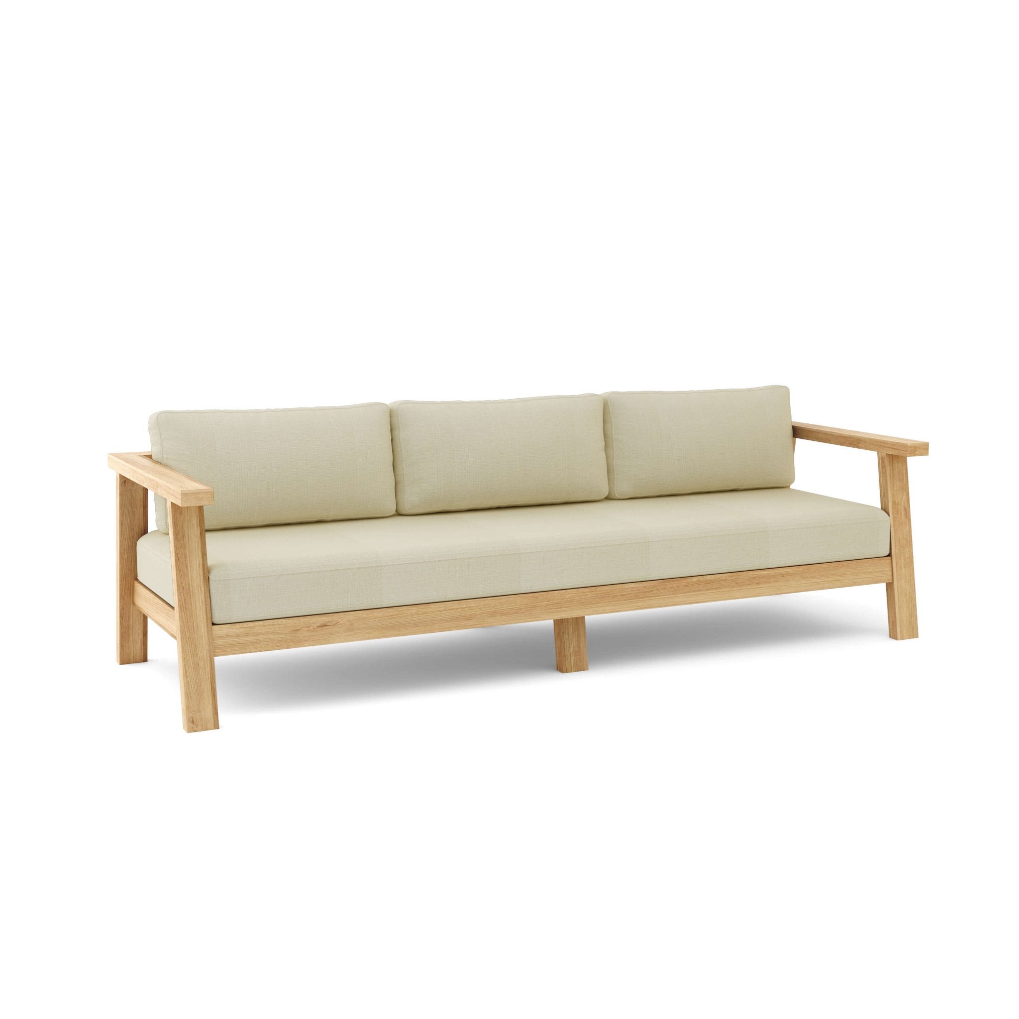 Palermo Deep Seating Sofa – Teak Sofa (Linen Antique Beige) by Anderson Teak