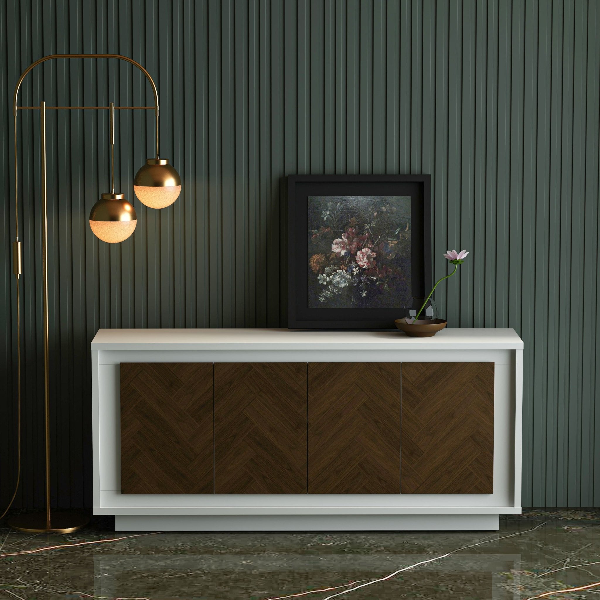 Paraggi Sideboard – (White & Mahogany) by Anderson Teak