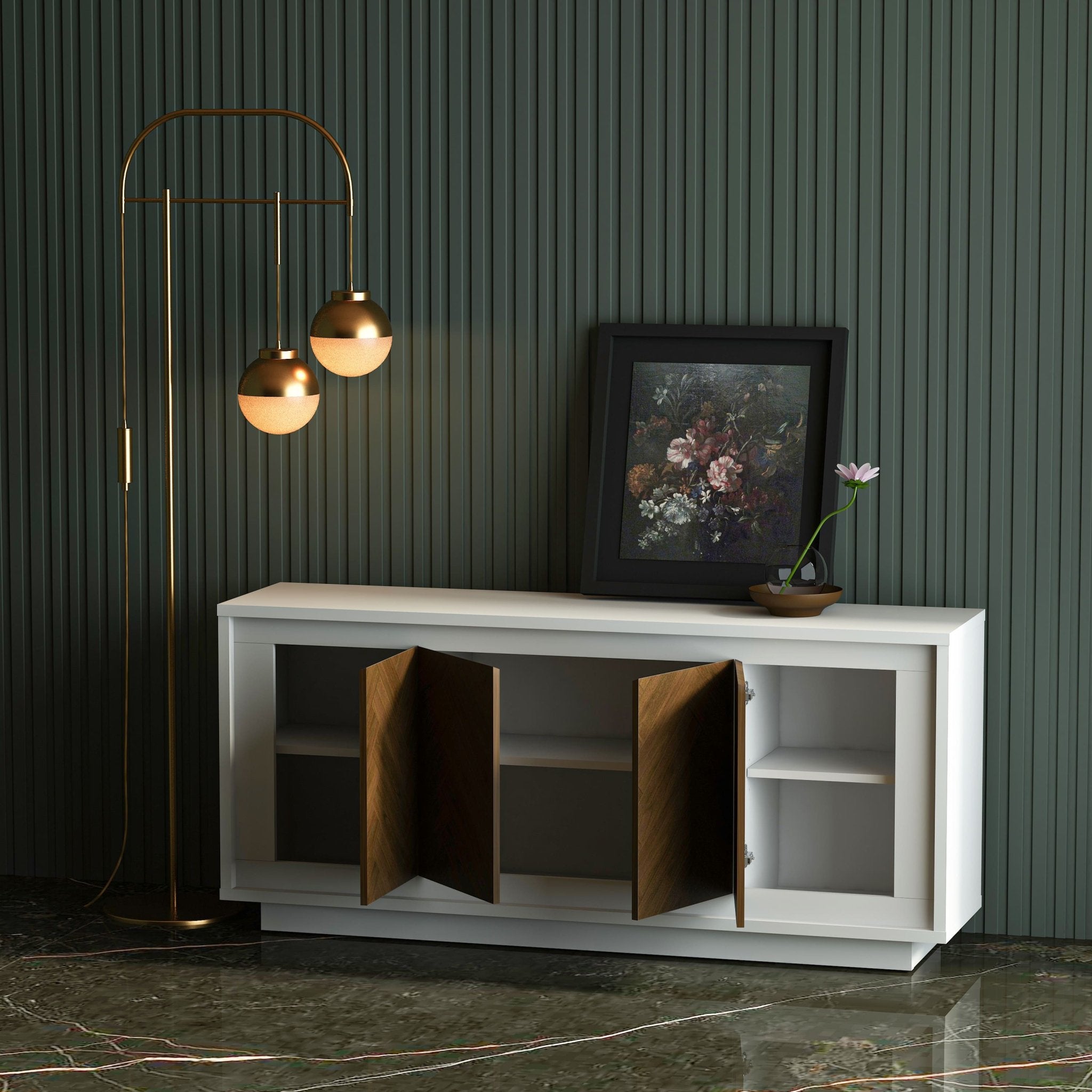 Paraggi Sideboard – (White & Mahogany) by Anderson Teak
