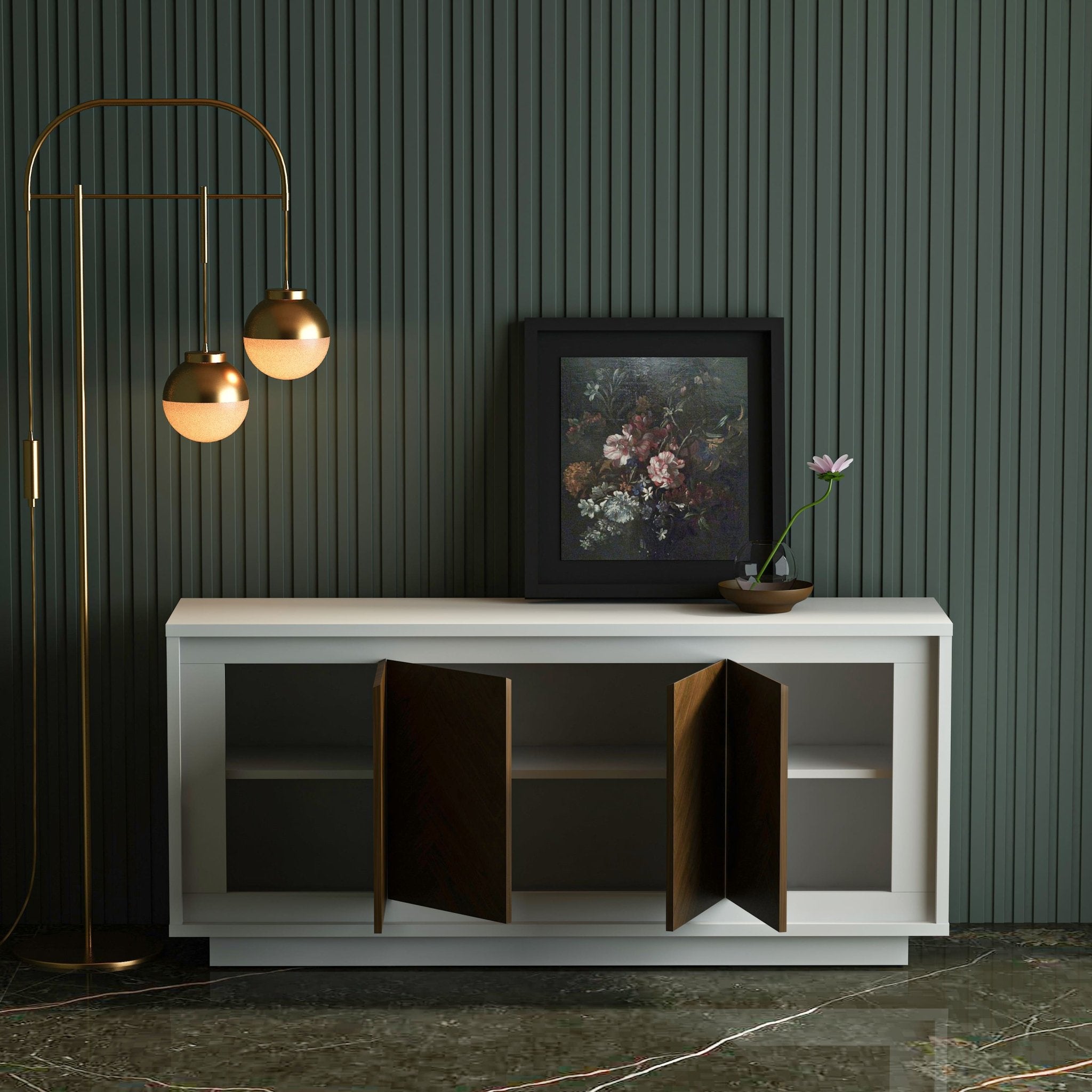 Paraggi Sideboard – (White & Mahogany) by Anderson Teak