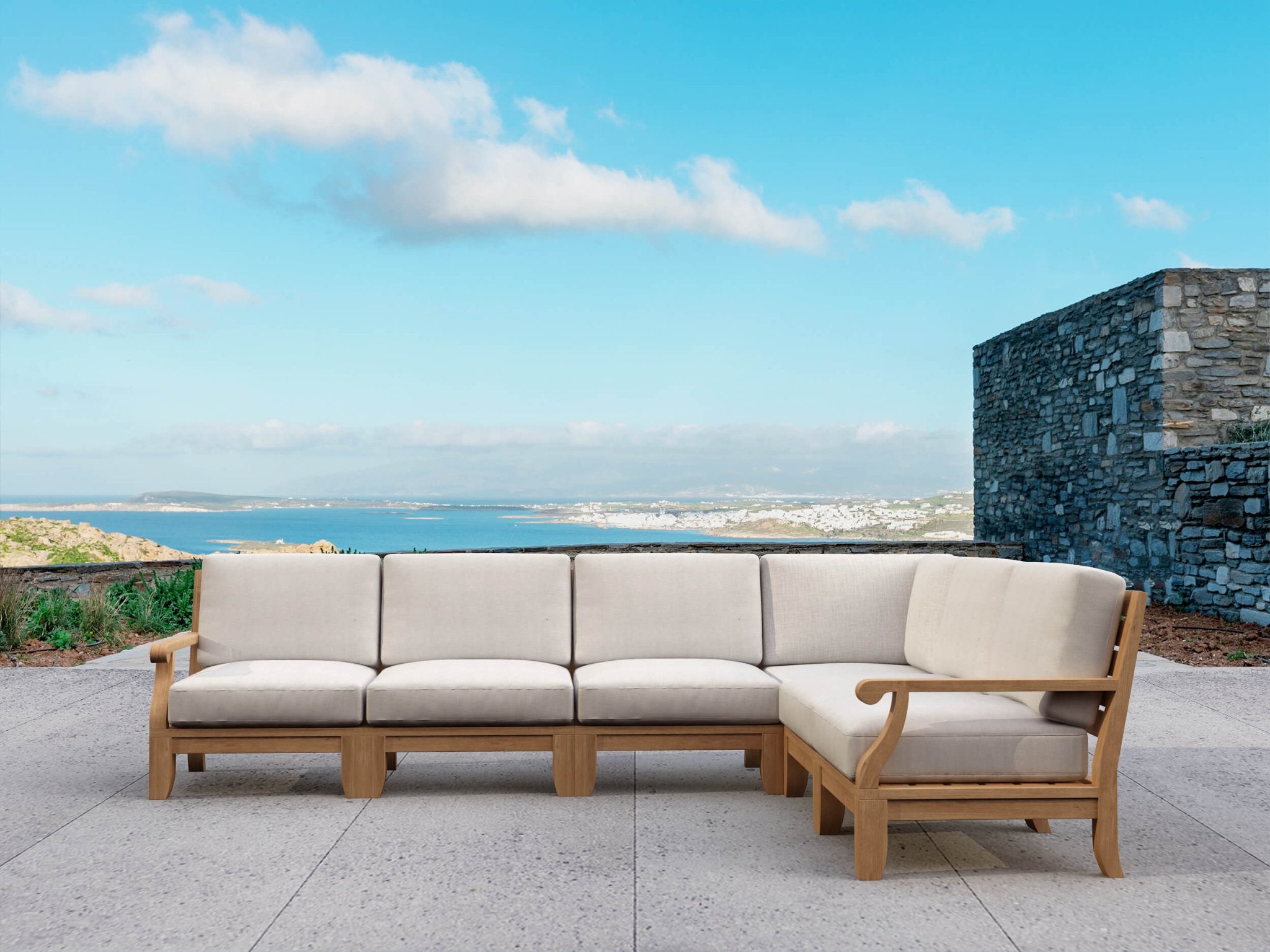 Riviera Modular Deep Seating Set – (Cast Slate/Bliss Smoke) by Anderson Teak