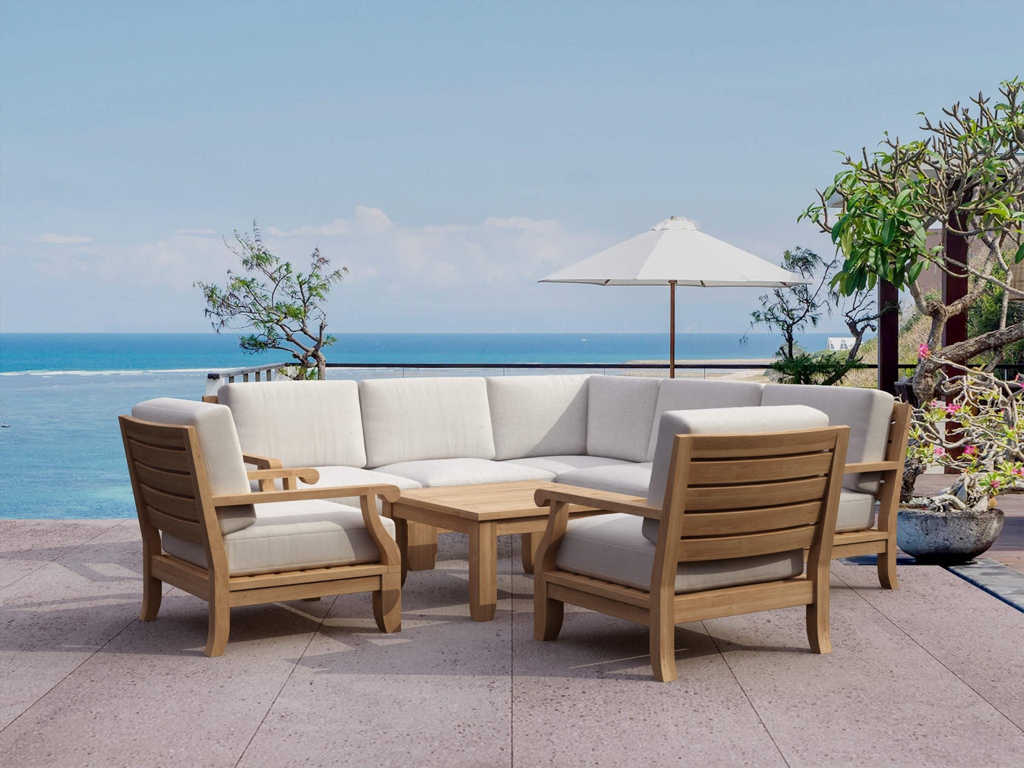 Riviera Modular Deep Seating Set – (Granite) by Anderson Teak