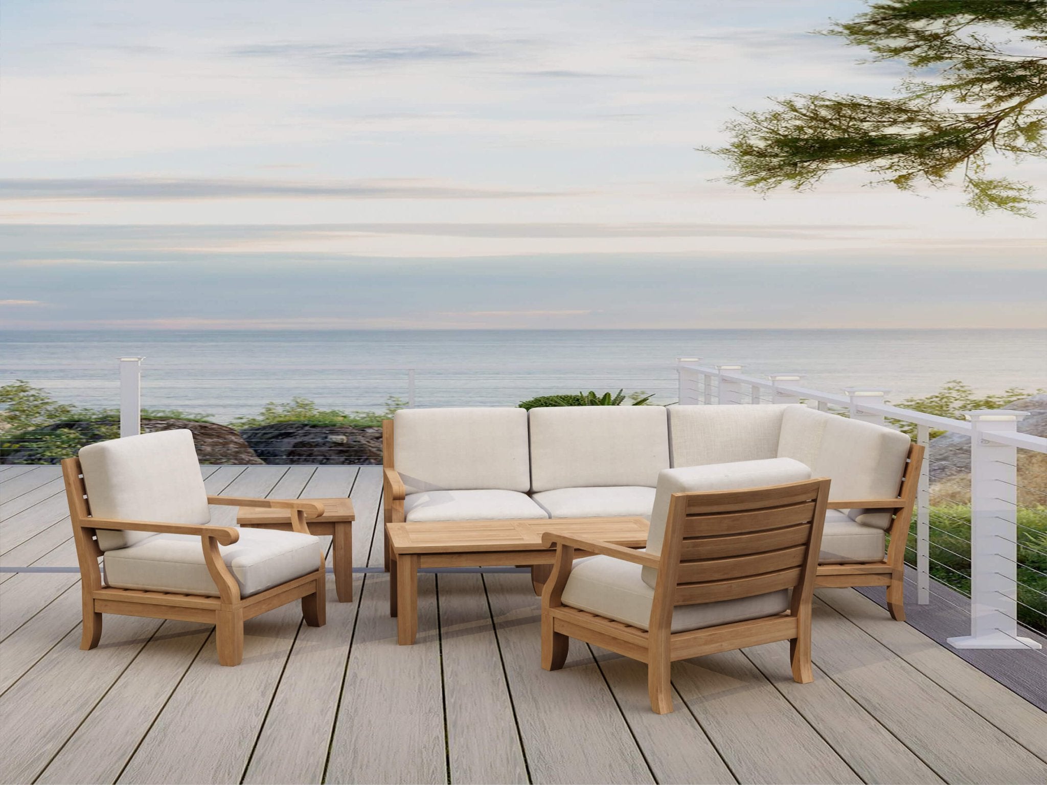 Riviera Modular Seating 7 - pc Set – (Cast Slate) by Anderson Teak