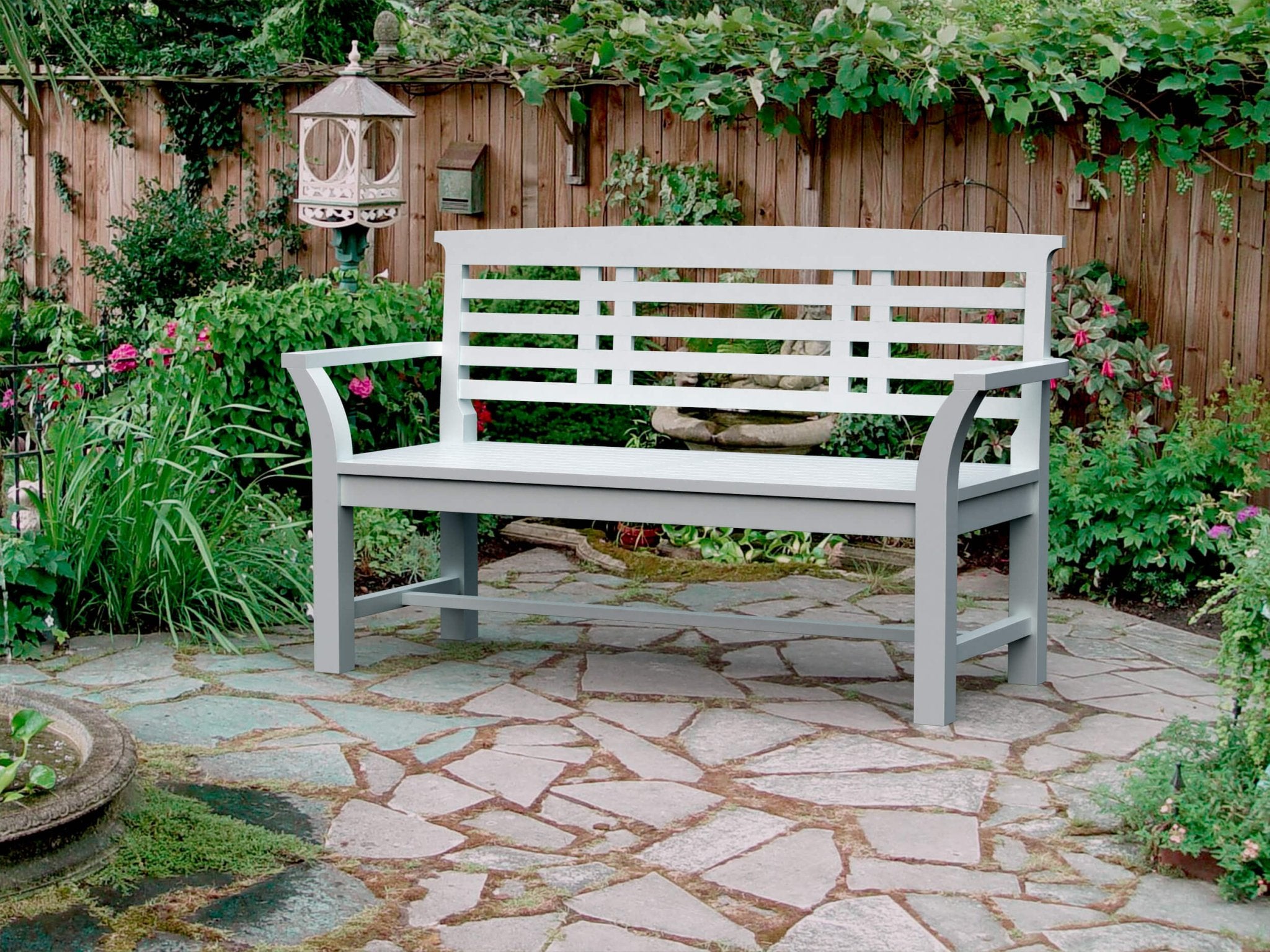 Sakura 2 - Seater Teak Bench In White Finish – Bench () by Anderson Teak