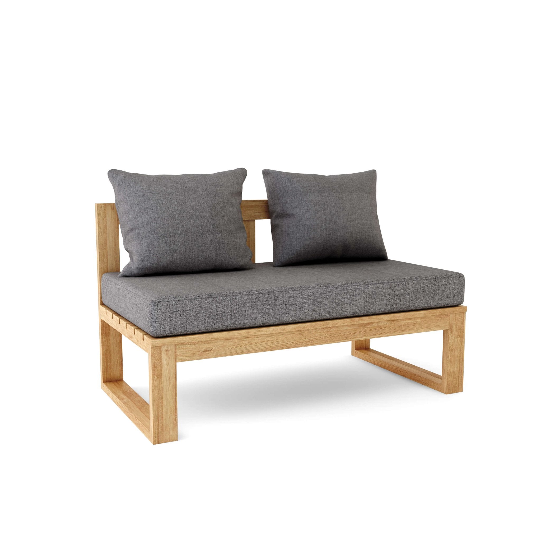 Straight Modular Deep Seating – Teak Bench (Cast Slate) by Anderson Teak