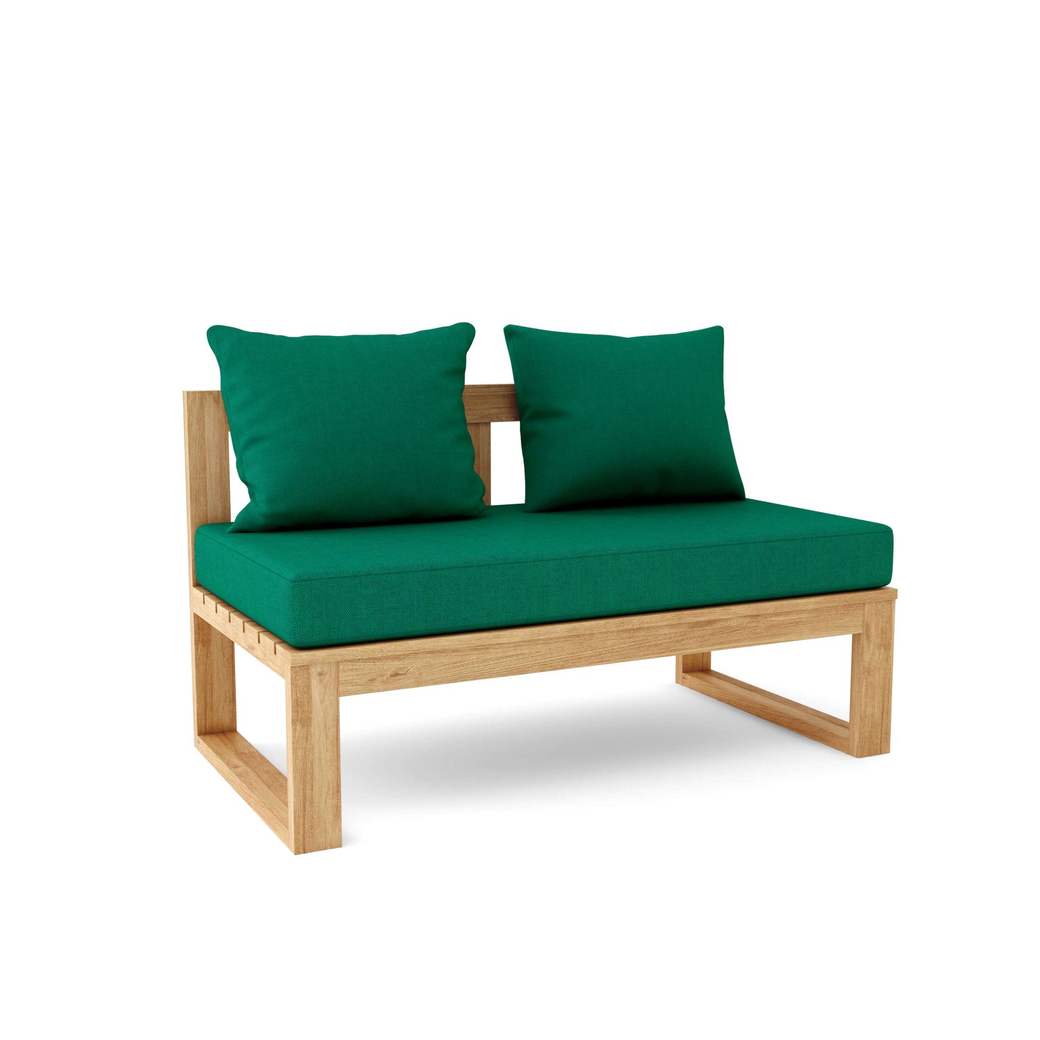Straight Modular Deep Seating – Teak Bench (Forest Green) by Anderson Teak