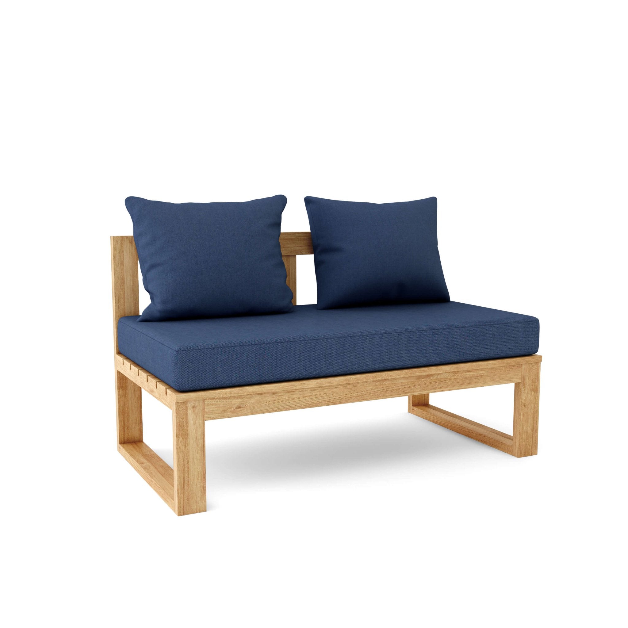 Straight Modular Deep Seating – Teak Bench (Navy) by Anderson Teak