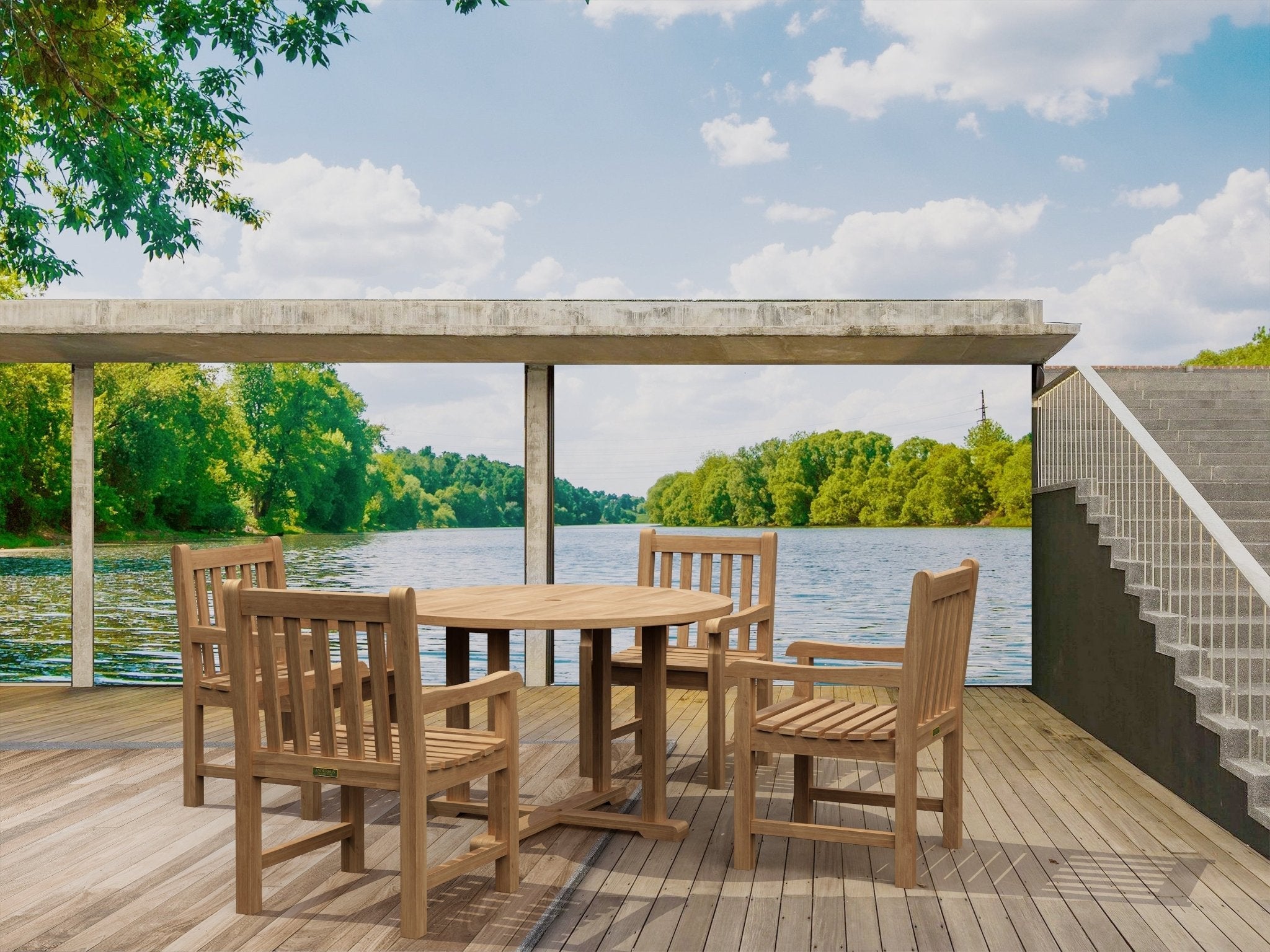 Tosca Classic 5 - pc Dining Table Set – Teak Dining Set () by Anderson Teak