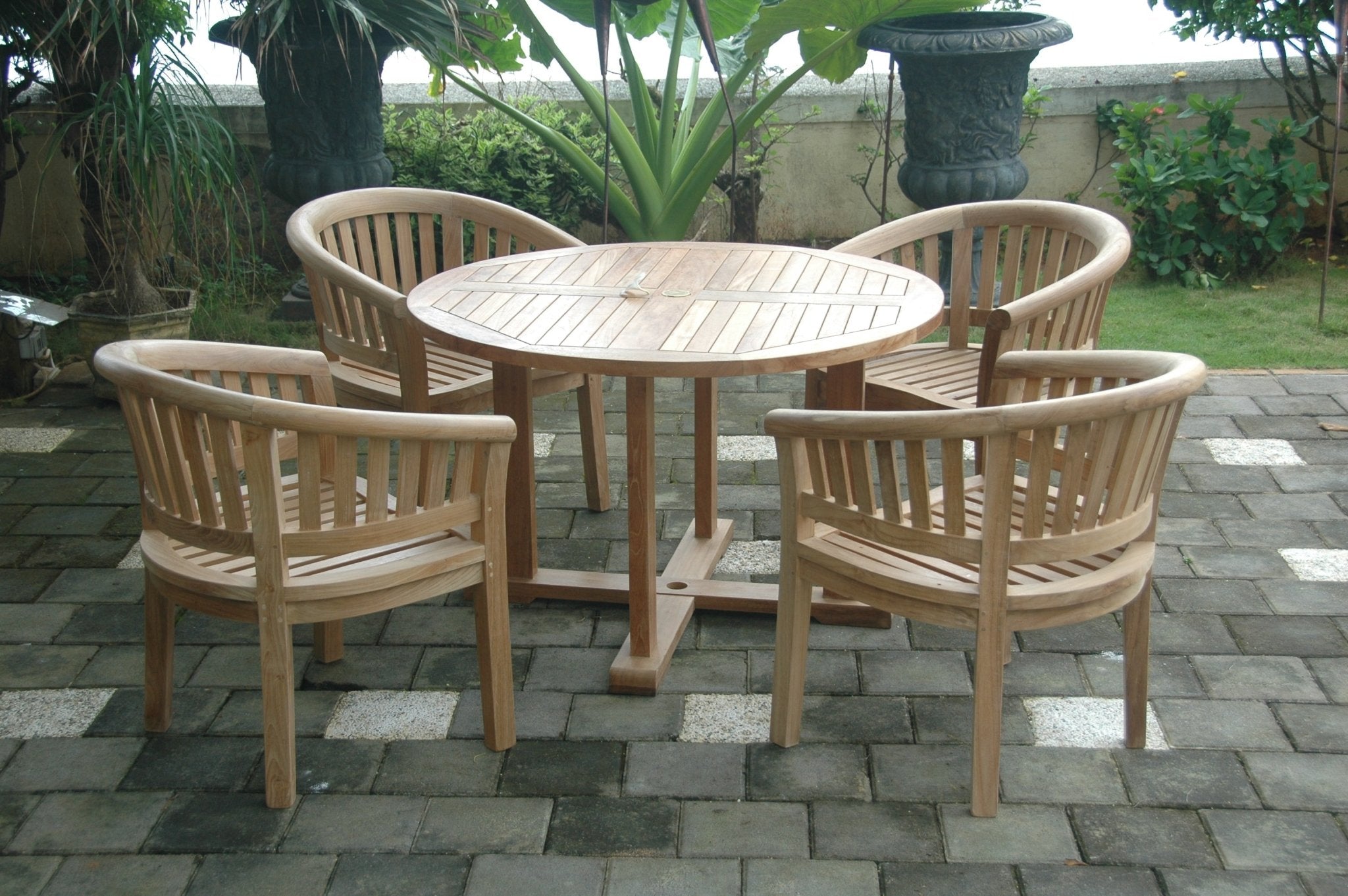 Tosca Curve 5 - pc Dining Table Set – Teak Dining Set () by Anderson Teak