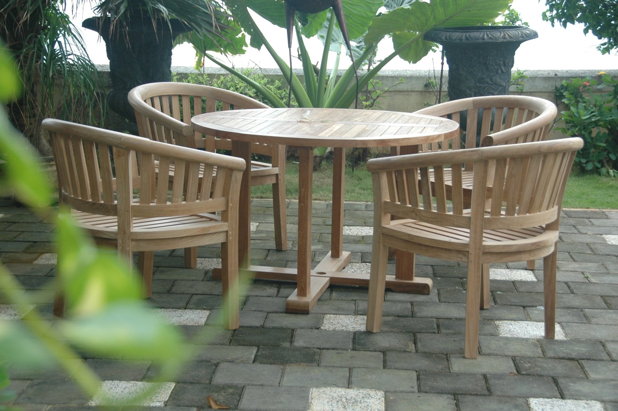 Tosca Curve 5 - pc Dining Table Set – Teak Dining Set () by Anderson Teak