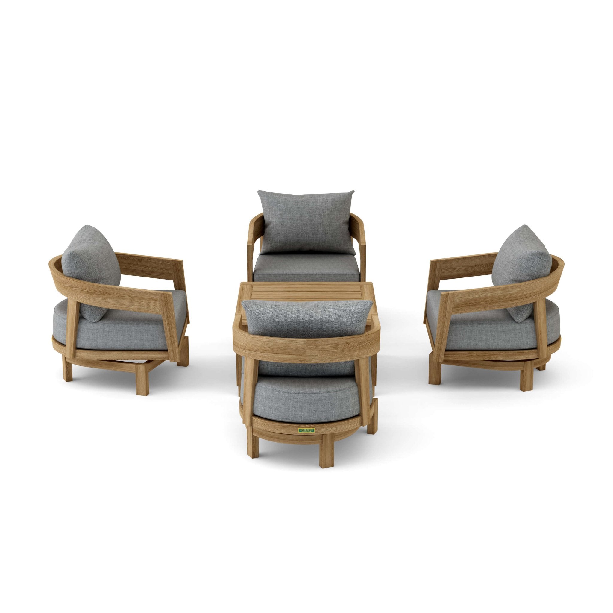 Toscana 5 - pc Deep Seating Swivel Set – Deep Seating Set () by Anderson Teak