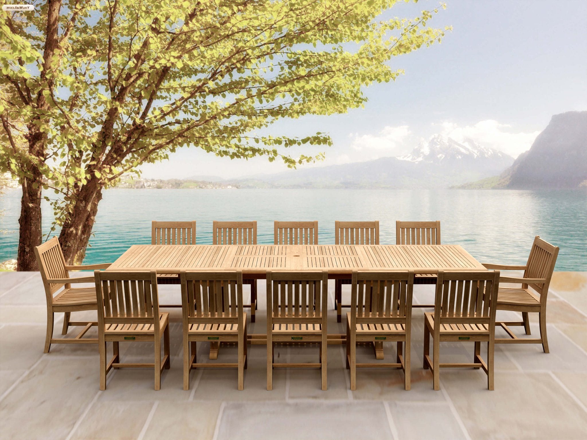 Valencia Rialto 13 - pc Dining Table Set – () by Anderson Teak
