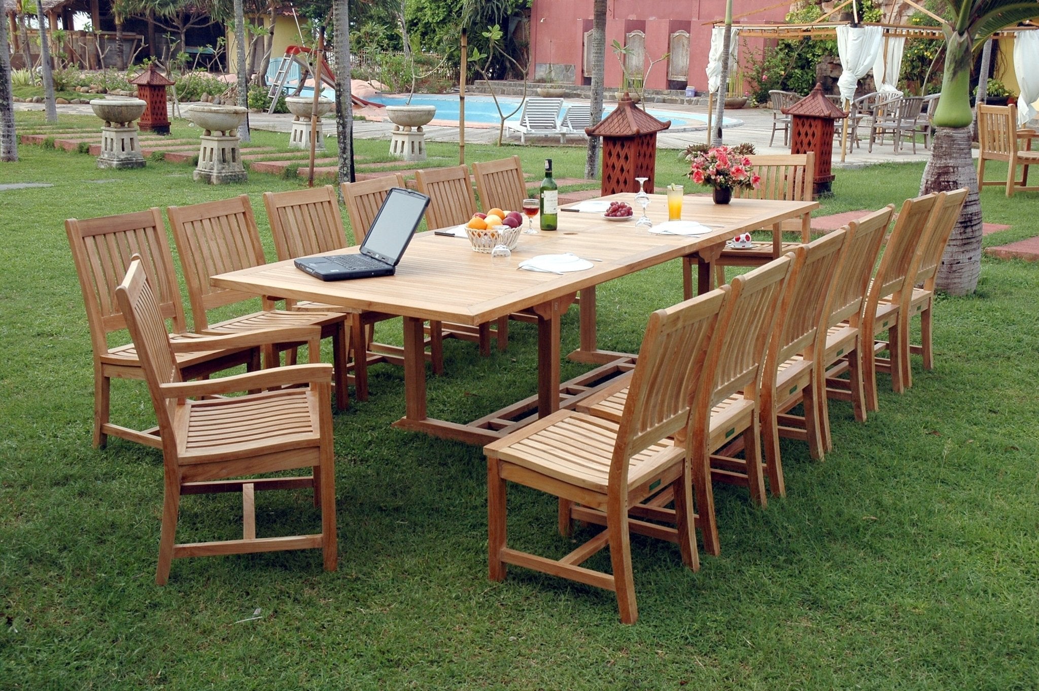 Valencia Rialto 15 - pc Dining Table Set – () by Anderson Teak