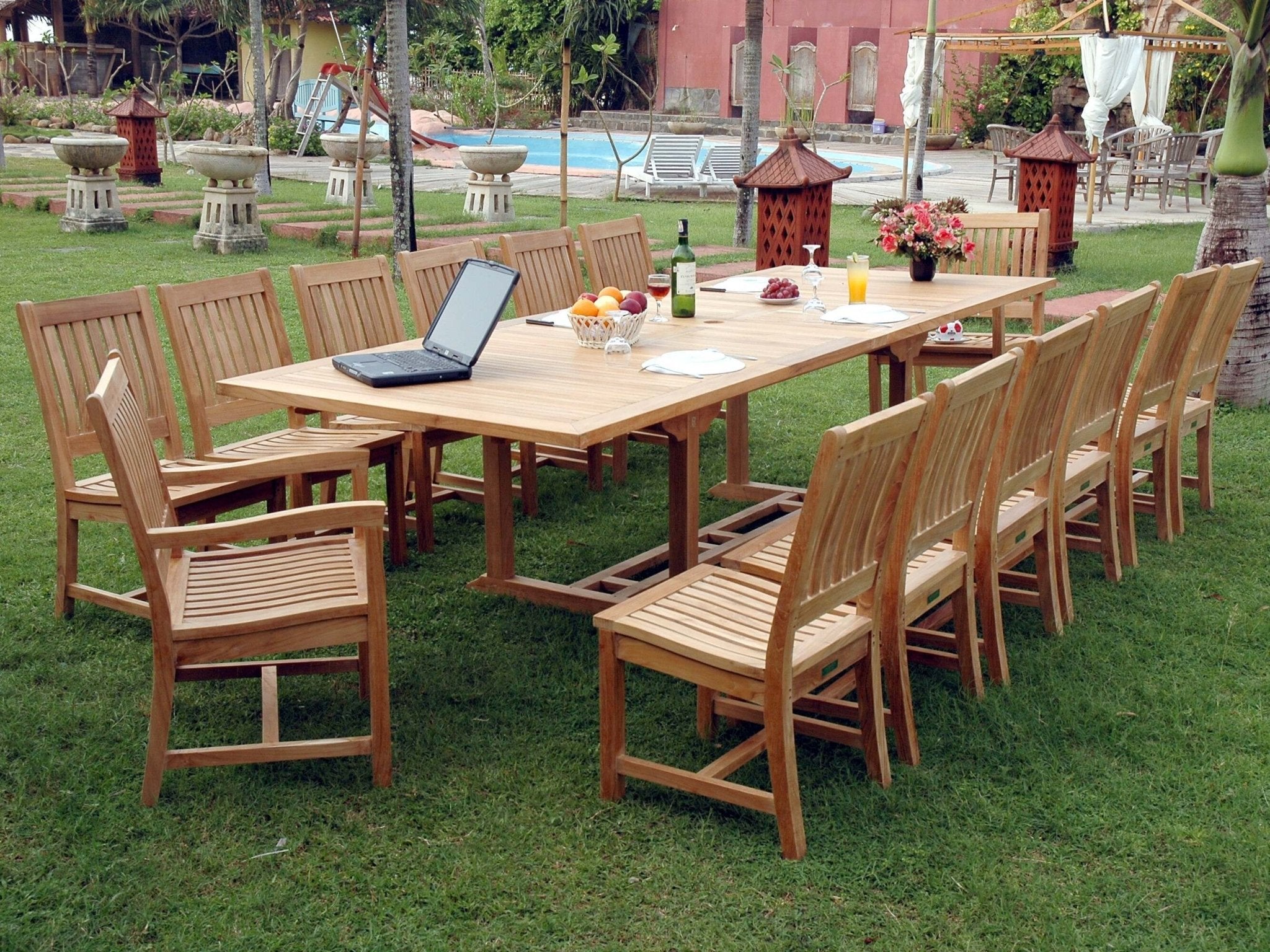 Valencia Rialto 15 - pc Dining Table Set – () by Anderson Teak
