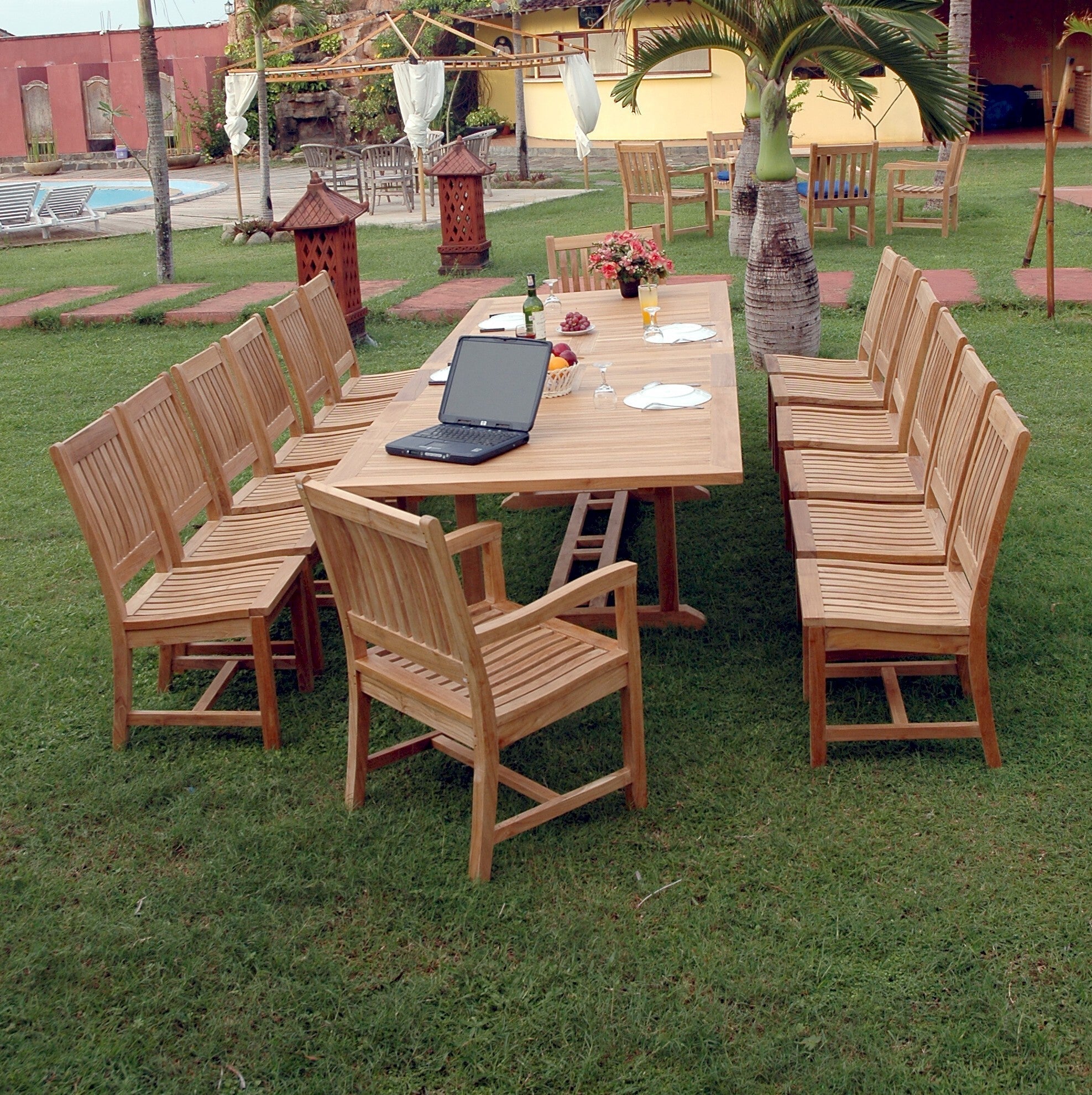 Valencia Rialto 15 - pc Dining Table Set – () by Anderson Teak