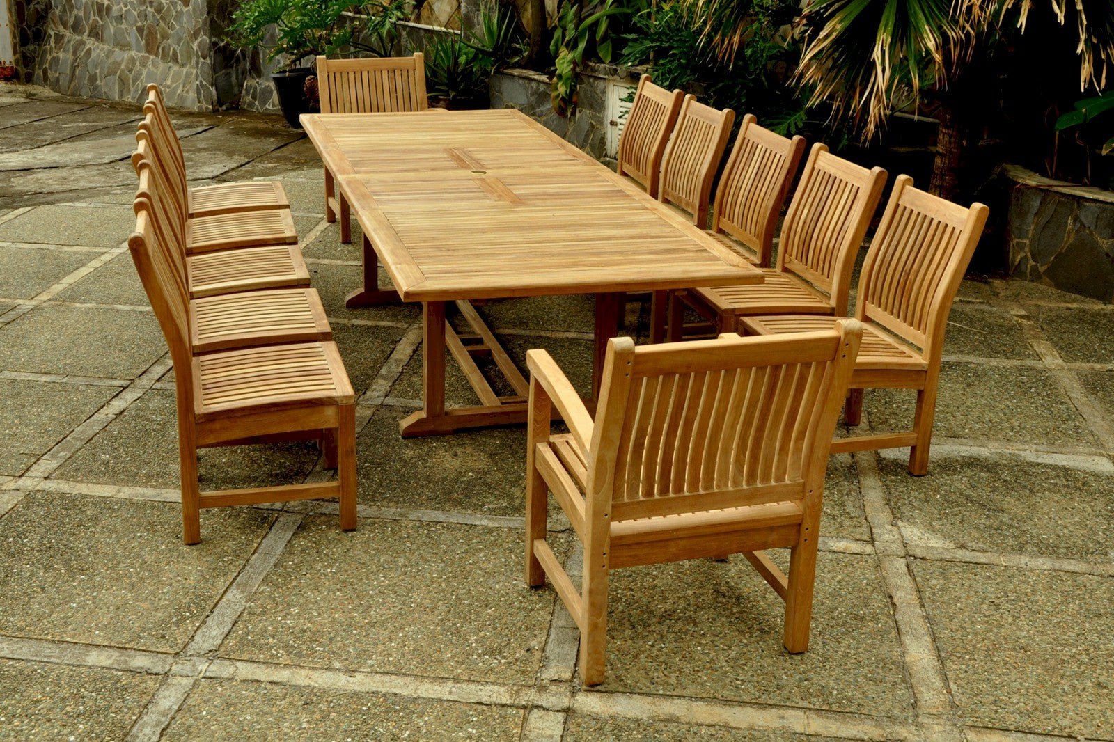 Valencia Sahara 13 - pc Dining Table Set – () by Anderson Teak