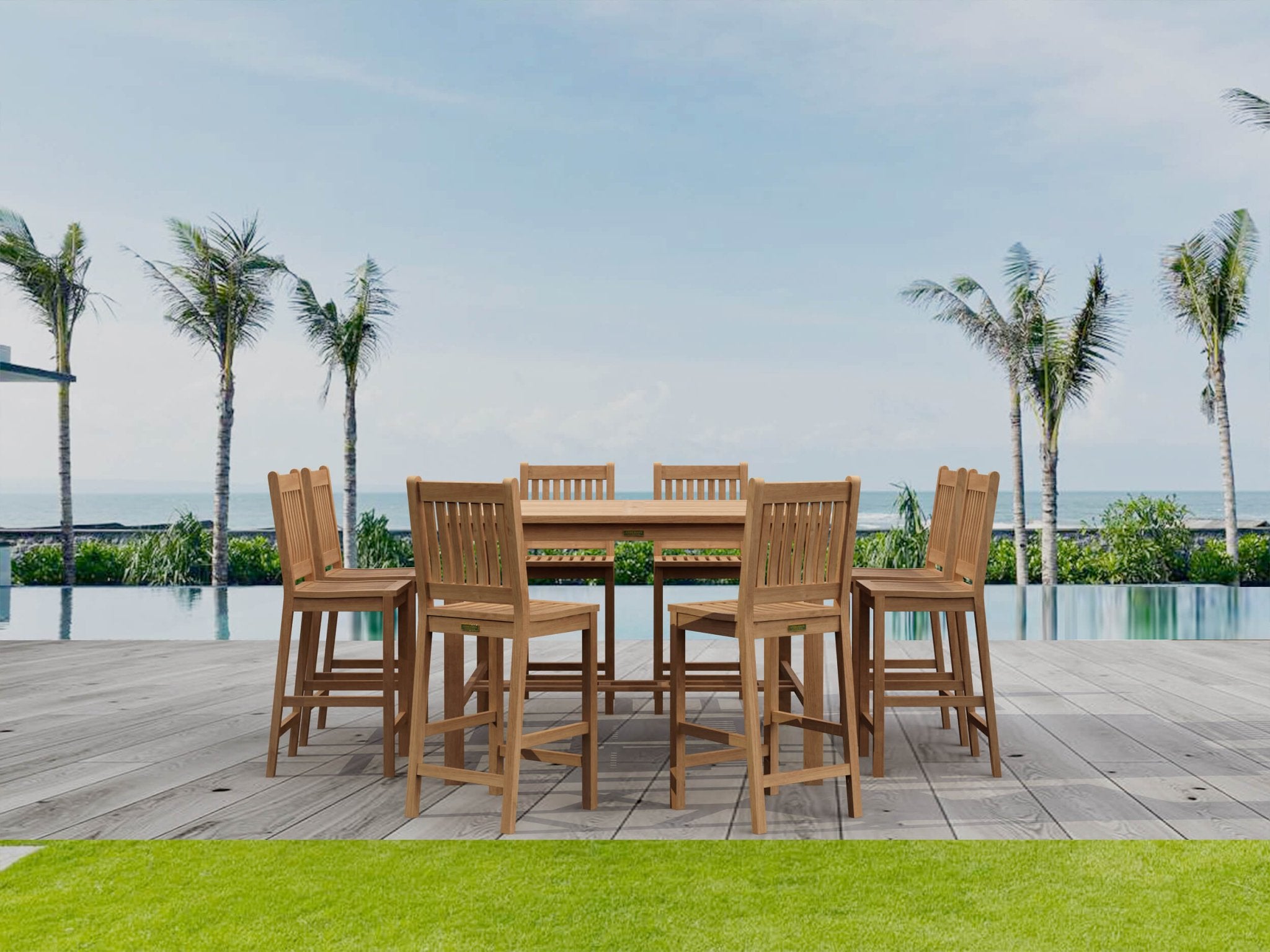 Windsor Avalon 9 - pc Bar Table Set – () by Anderson Teak